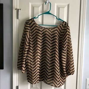 Black and brown chiffon top